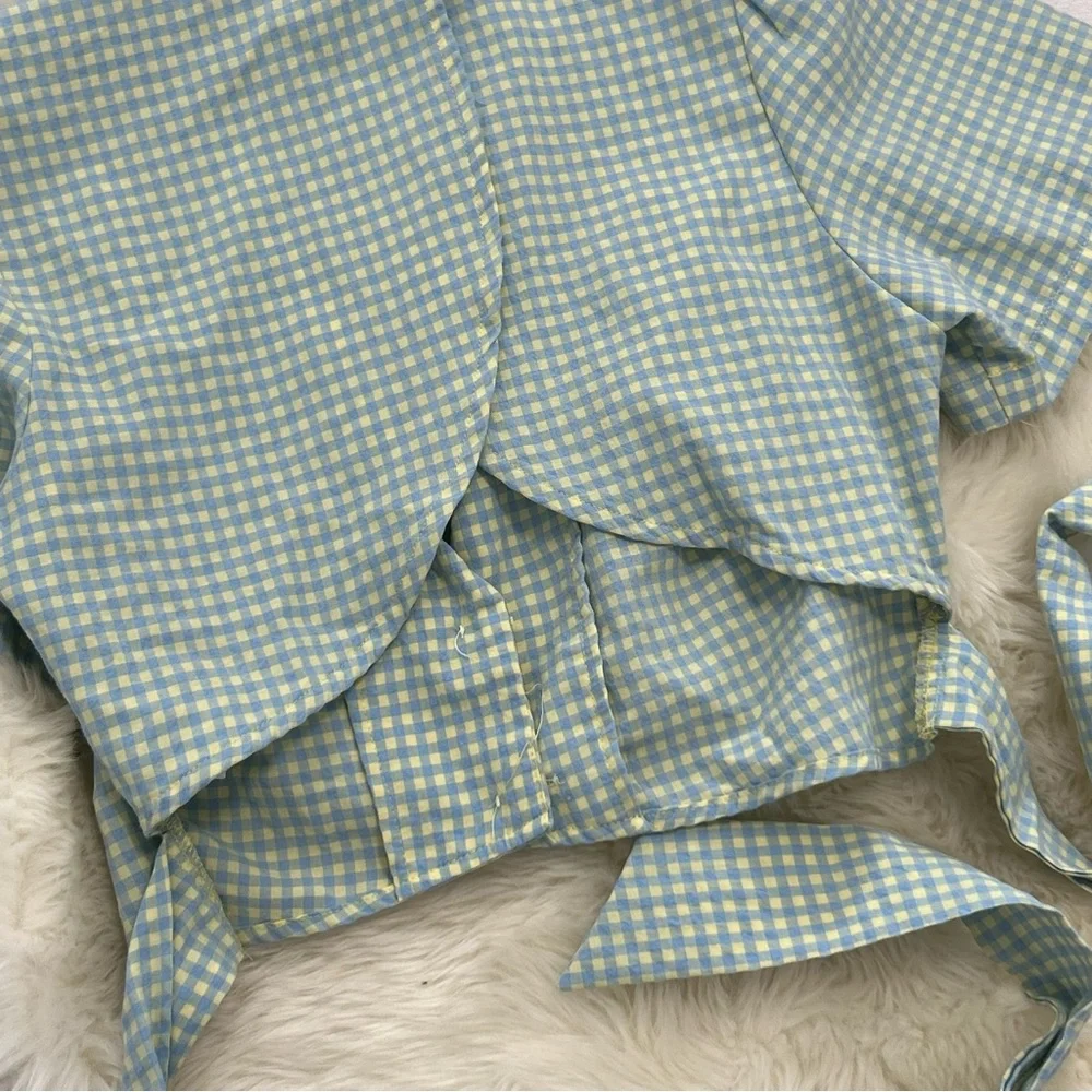 Milk and Honey Gingham Crop Top - Picture 3 of 12